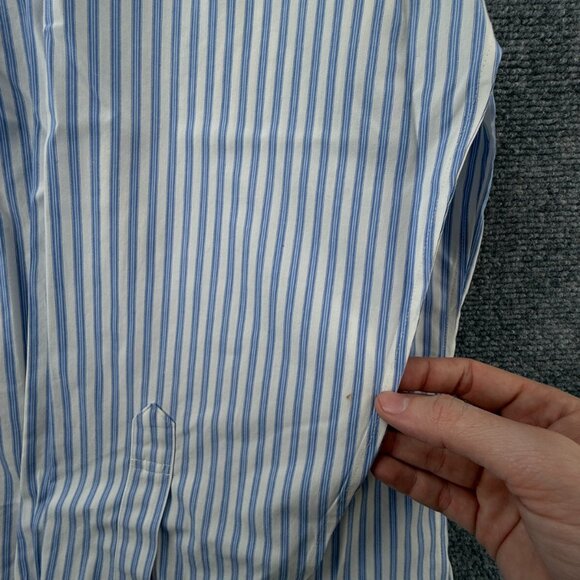 Brooks Brothers Non Iron Button Up Long Sleeve Men Classic 16.5 33 Striped Blue - Picture 14 of 15